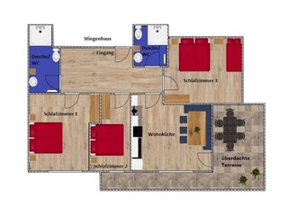 Vakantieappartement Ramsau im Zillertal Grondplan 21