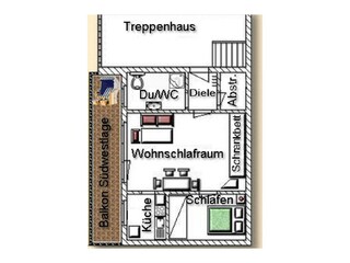 Vakantieappartement Borkum Grondplan 8