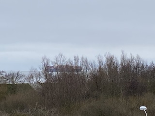 Schlafzimmer mit Ausblick auf die Nordsee