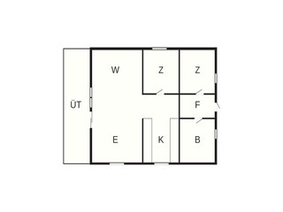 Vakantiehuis Stauning Grondplan 54