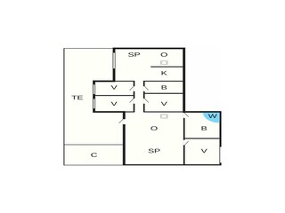 Vakantiehuis Blåvand Grondplan 43