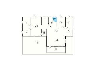 Vakantiehuis Vorupør Grondplan 38
