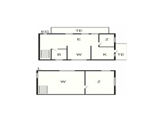 Vakantiehuis Blåvand Grondplan 55