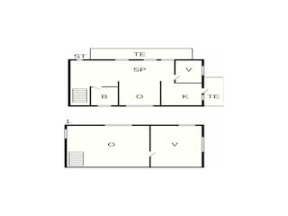 Vakantiehuis Blåvand Grondplan 54