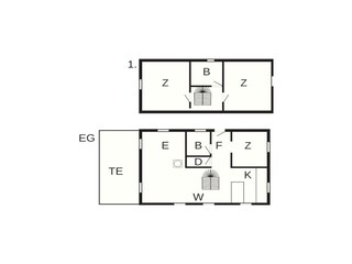 Vakantiehuis Vester Husby Grondplan 4