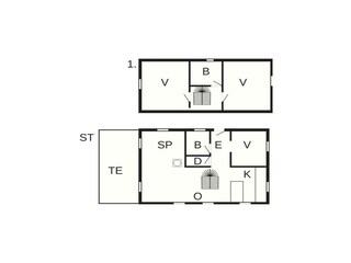 Vakantiehuis Vester Husby Grondplan 36