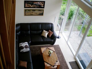 View from the gallery into the living area.