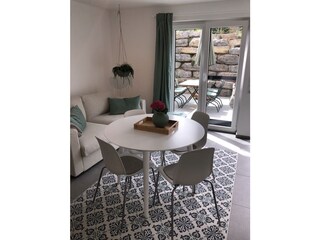 The view from the living area to the terrace