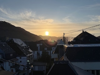 Blick vom Balkon im Dachgeschoss