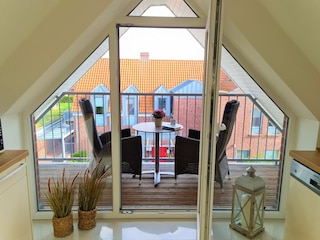 Gemütlicher Sonnenbalkon Ferienwohnung Grachtenhimmel