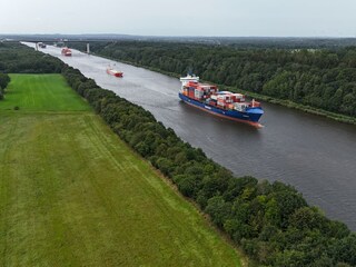 Luftaufnahme vom Nord-Ostsee-Kanal