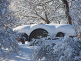 Unser Panorama Iglu Haus im Winterkleid