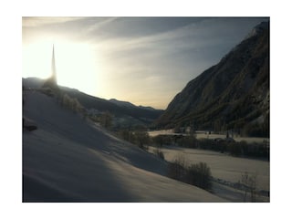 Sonnenaufgang im Winter auf dem Balkon