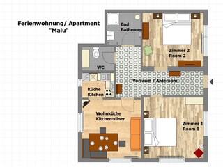 Grundriß Wohnung Malu