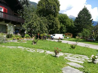 view into garden from the apartments