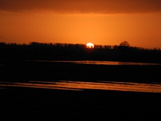abendlicher Blick aus dem Schlafzimmerfenster