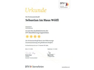 DTV Zertifizierung - 4 Sterne Wohnung "Sebastian"