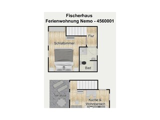Apartamento de vacaciones Borkum Plano de planta 14
