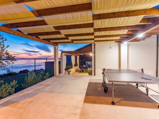 Table tennis and open sea view