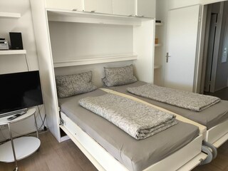 Schrankbetten aufgeklappt