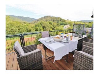 Panoramablick vom Balkon ins Ittertal