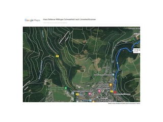 2,2 km Fußweg ins Willinger Zentrum (Google Maps)