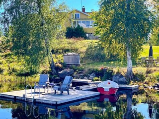 Blick vom hauseigenen Steg (Badezuber nicht nutzbar)