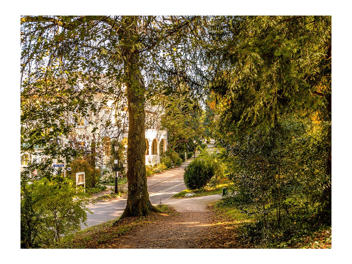 Blick vom Kurpark auf die Villa