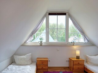 Der ausgebaute Spitzboden mit drei Betten