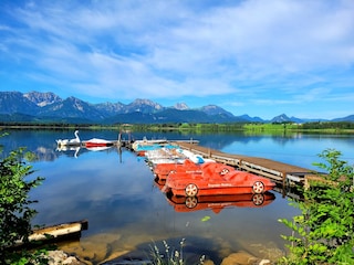 errliches Alpenpanorama am Hopfensee...