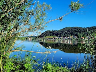 Blick auf Hopfen am See im Sommer...