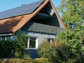 Blick auf die Loggia der Ferienwohnung im OG