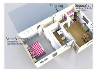 FeWo Alpenveilchen Grundriss