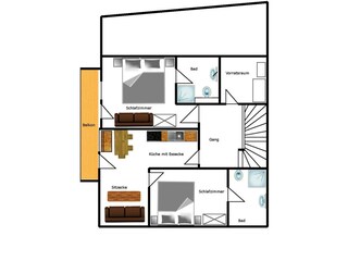 Grundriss Ferienwohnung Dachgeschoss