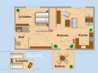 Grundriss Oberdeck