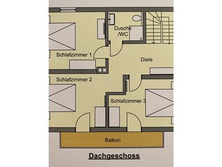 Ferienhaus EulenNest Millstättersee  Plan 1. Etage