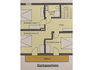 Ferienhaus EulenNest Plan 1. Etage