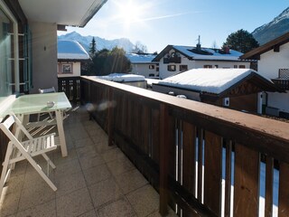 Balkon mit Blick auf die Zugspitze