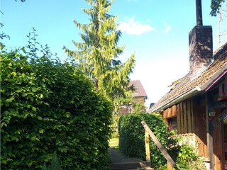 Gartenanlage mit Bachlauf und Teich