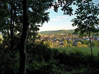 Blick auf Bad Driburg vom Wald oberhalb unseres Hauses
