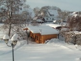 Gartenhaus im Winter