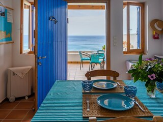 Kitchen with a sea view