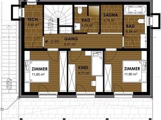 Chalet Mühlbach am Hochkönig Pianta del piano 24