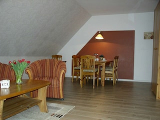 Essecke im Wohnzimmer