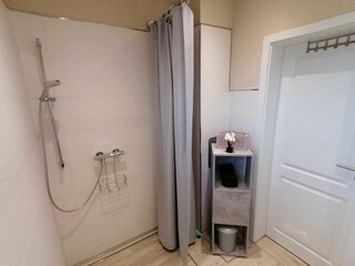 modernes Tageslicht-Bad mit ebenerdiger Dusche und WC