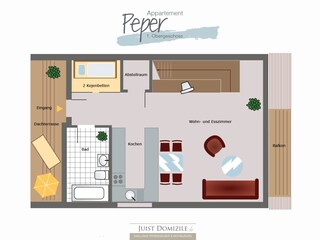 Ferienwohnung Juist Grundriss 62