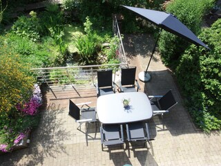 Terrasse Süd-West, Blick von Loggia