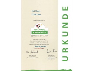 Zertifizierter Urlaubs-Bauernhof