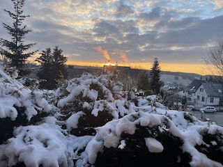 Sonnenaufgang vom Balkon Winter