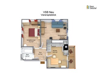 Appartamento per vacanze Mittenwald Pianta del piano 41